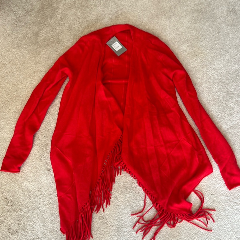 NWat Neiman Marcus Fine Cashmere Collection cardigan. Size L. Orangey red